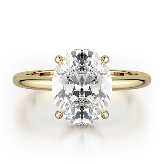 Michael M 18k Yellow Gold Crown Engagement Ring