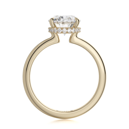 Michael M 18k Yellow Gold Crown Engagement Ring