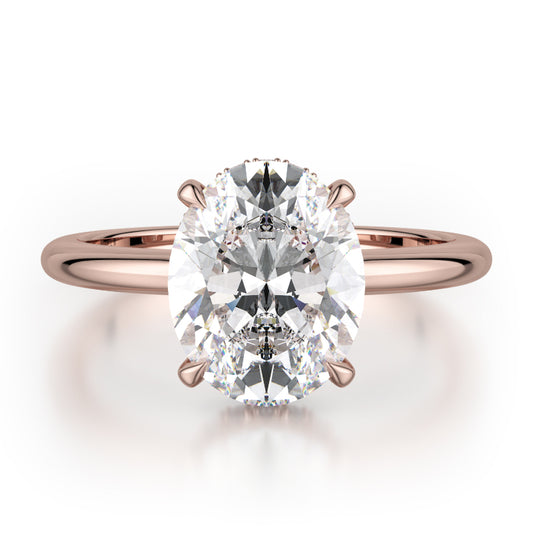 Michael M 18k Rose Gold Straight Engagement Ring