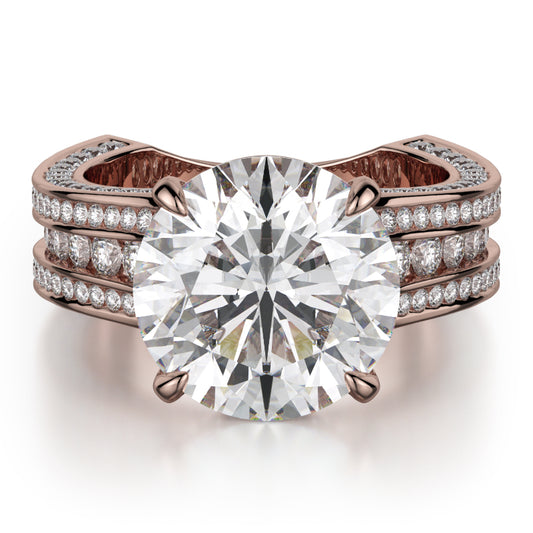 Michael M 18k Rose Gold Strada Engagement Ring