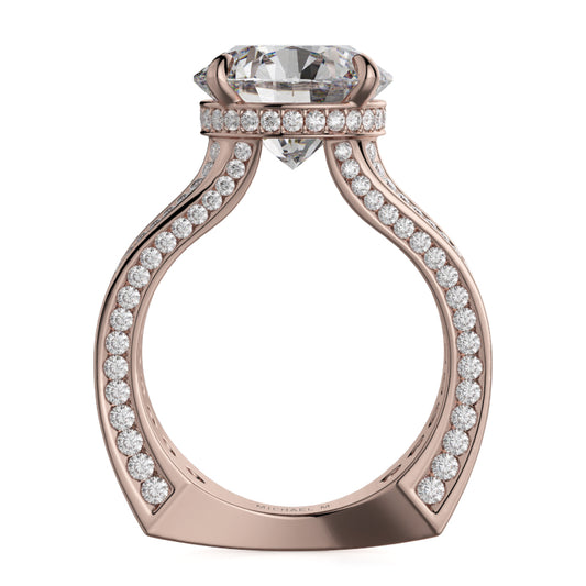Michael M 18k Rose Gold Strada Engagement Ring