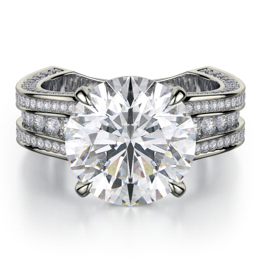 Michael M 18k White Gold Strada Engagement Ring
