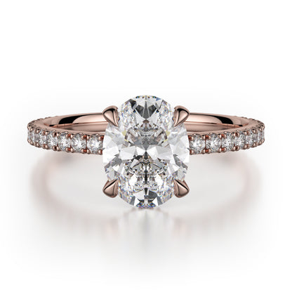 Michael M 18k Rose Gold Crown Engagement Ring