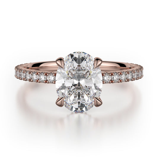 Michael M 18k Rose Gold Crown Engagement Ring