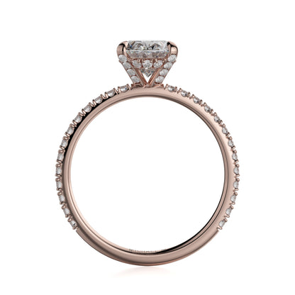 Michael M 18k Rose Gold Crown Engagement Ring