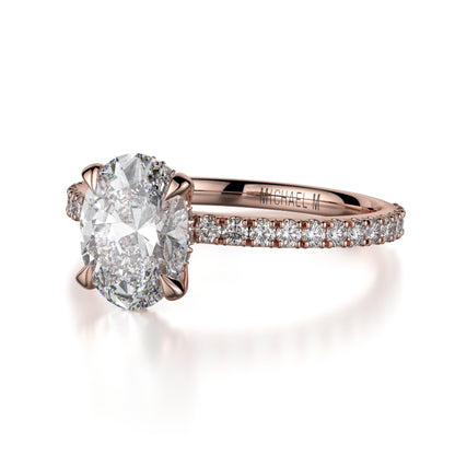 Michael M 18k Rose Gold Crown Engagement Ring