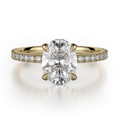 Michael M 18k Yellow Gold Crown Engagement Ring