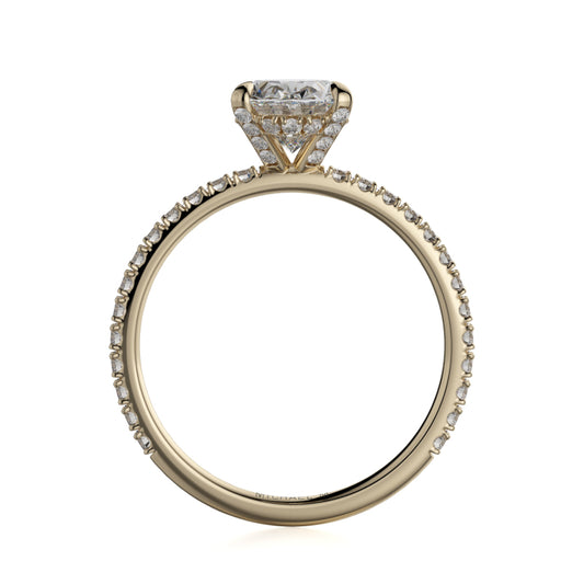 Michael M 18k Yellow Gold Crown Engagement Ring