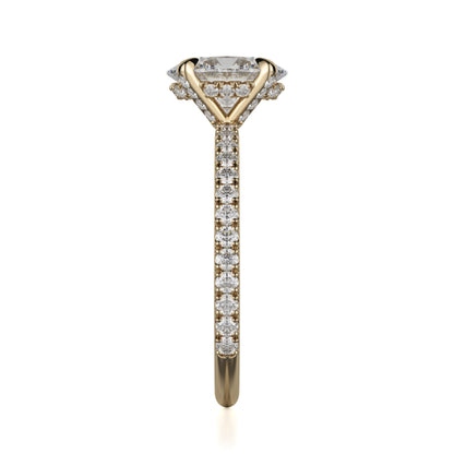 Michael M 18k Yellow Gold Crown Engagement Ring