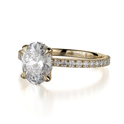 Michael M 18k Yellow Gold Crown Engagement Ring