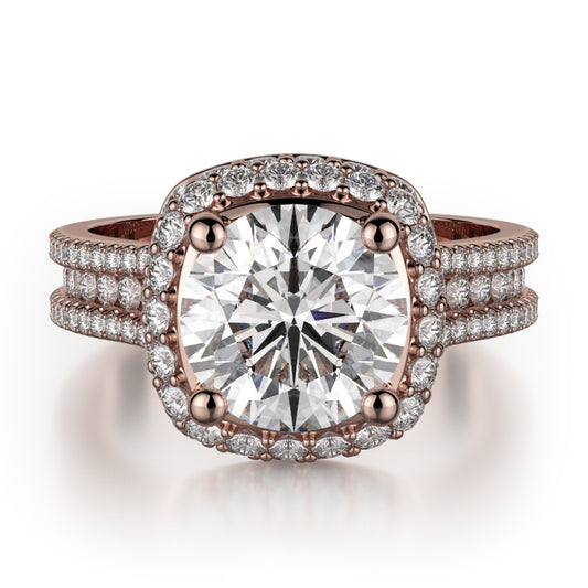 Michael M 18k Rose Gold Defined Engagement Ring