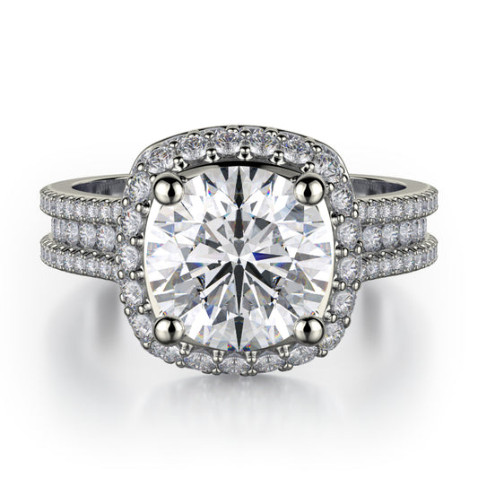 Michael M 18k White Gold Defined Engagement Ring