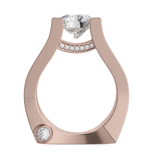 Michael M 18k Rose Gold Strada Engagement Ring