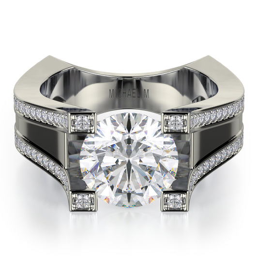 Michael M 18k White Gold Strada Engagement Ring