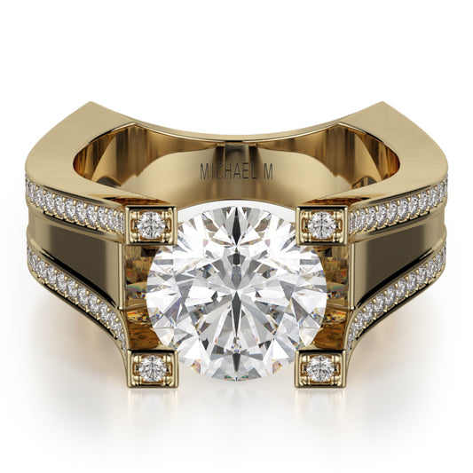 Michael M 18k Yellow Gold Strada Engagement Ring