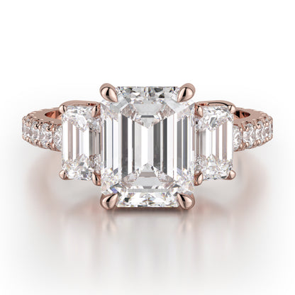 Michael M 18k Rose Gold Trinity Engagement Ring