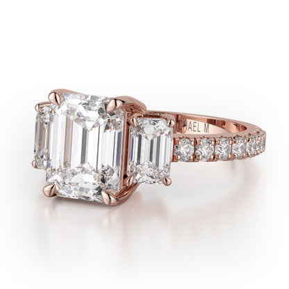 Michael M 18k Rose Gold Trinity Engagement Ring