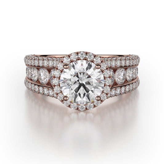 Michael M 18k Rose Gold Loud Engagement Ring