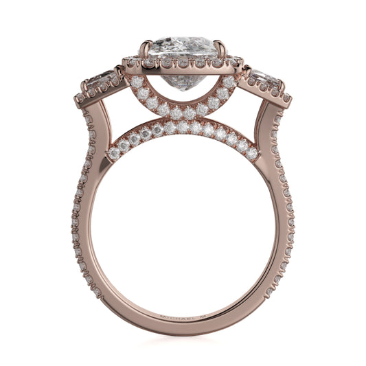 Michael M 18k Rose Gold Trinity Engagement Ring