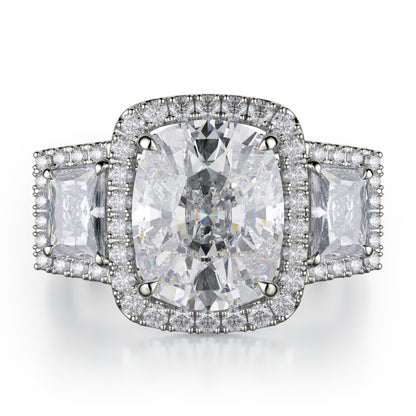 Michael M 18k White Gold Trinity Engagement Ring