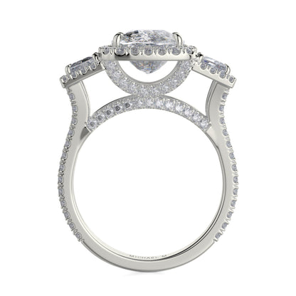 Michael M 18k White Gold Trinity Engagement Ring