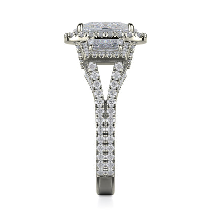 Michael M 18k White Gold Trinity Engagement Ring