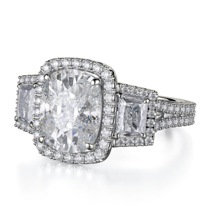 Michael M 18k White Gold Trinity Engagement Ring