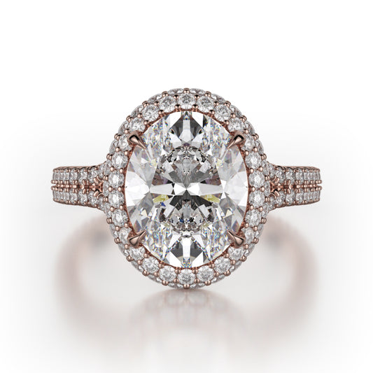 Michael M 18k Rose Gold Defined Engagement Ring