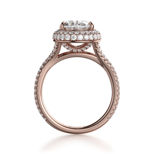 Michael M 18k Rose Gold Defined Engagement Ring