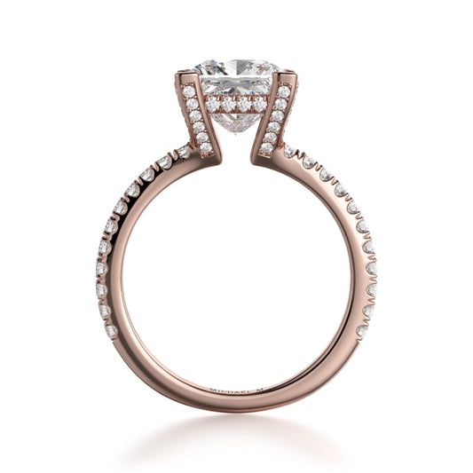 Michael M 18k Rose Gold Crown Engagement Ring
