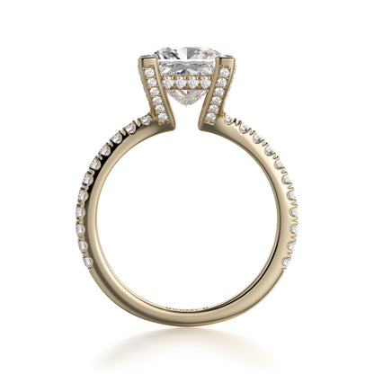 Michael M 18k Yellow Gold Crown Engagement Ring