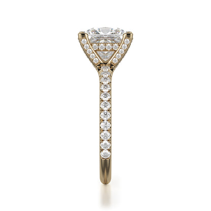 Michael M 18k Yellow Gold Crown Engagement Ring