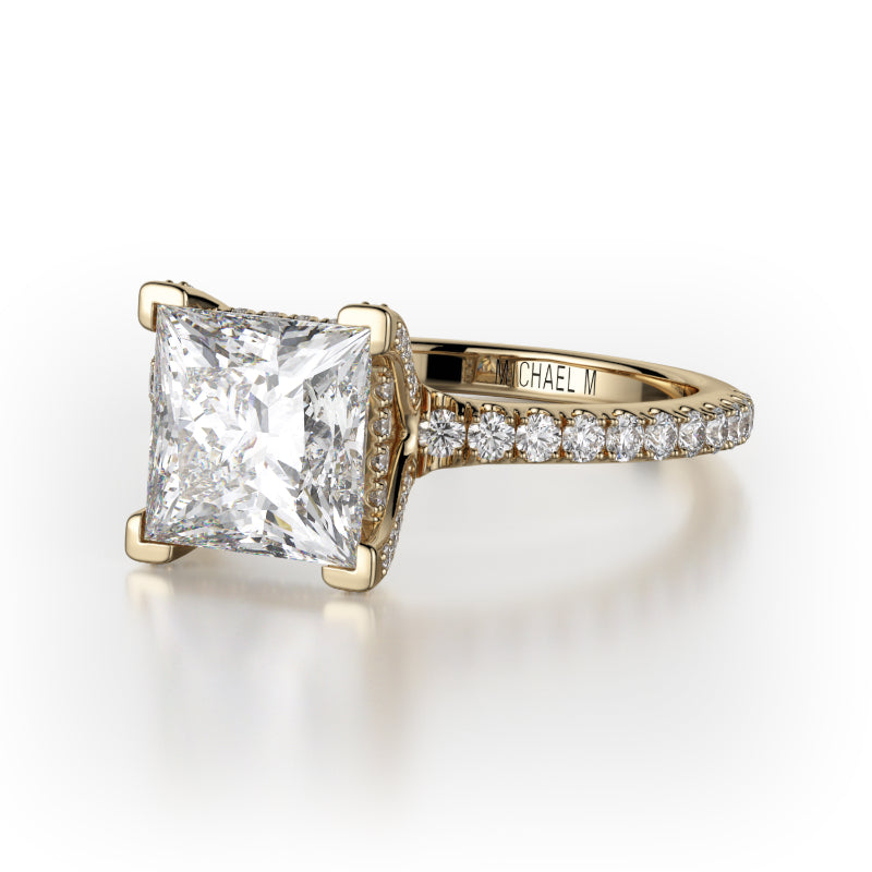 Michael M 18k White Gold Crown Engagement Ring | Montelongo's Fine Jewelry