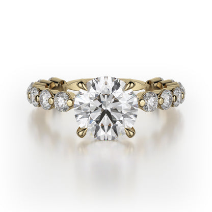 Michael M 18k Yellow Gold Crown Engagement Ring