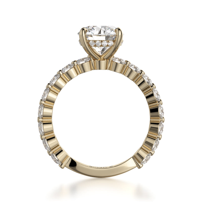 Michael M 18k Yellow Gold Crown Engagement Ring