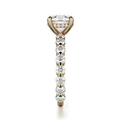 Michael M 18k Yellow Gold Crown Engagement Ring