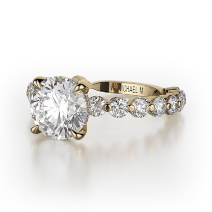 Michael M 18k Yellow Gold Crown Engagement Ring