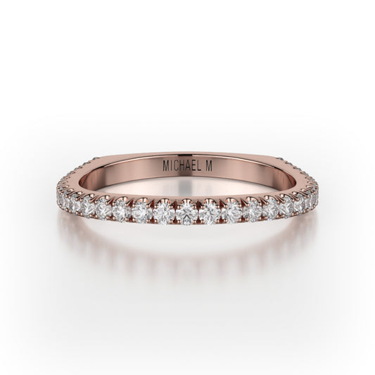 Michael M 18k Rose Gold Diamond Wedding Band