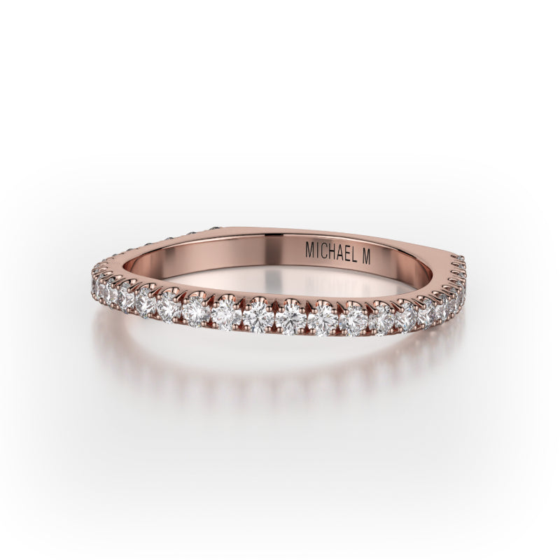 Michael M 18k Rose Gold Diamond Wedding Band