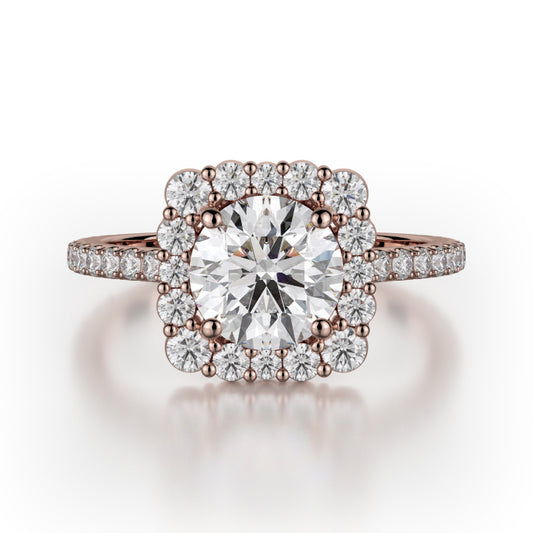 Michael M 18k Rose Gold Defined Engagement Ring