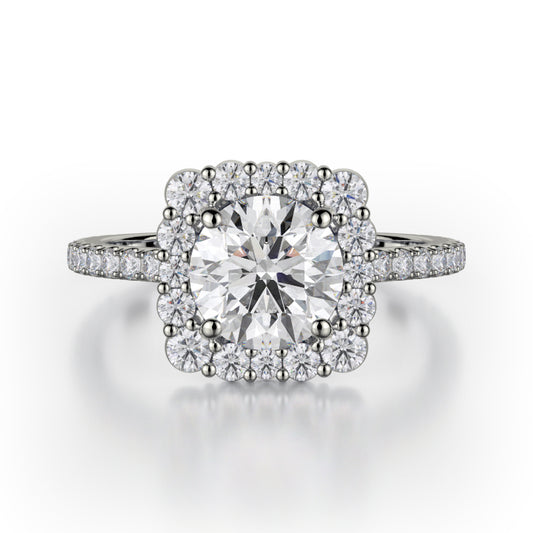 Michael M 18k White Gold Defined Engagement Ring