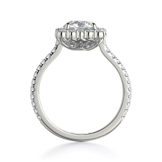 Michael M 18k White Gold Defined Engagement Ring