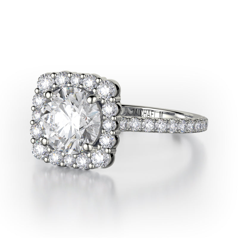 Michael M 18k White Gold Defined Engagement Ring