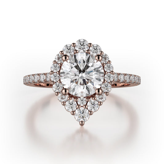 Michael M 18k Rose Gold Defined Engagement Ring