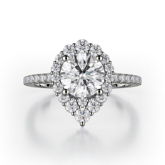 Michael M 18k White Gold Defined Engagement Ring