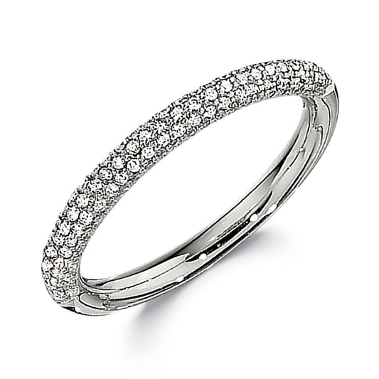 Peter Storm 14k White Gold Diamond Wedding Band