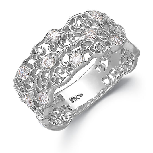 Peter Storm 14k White Gold Diamond Wedding Band