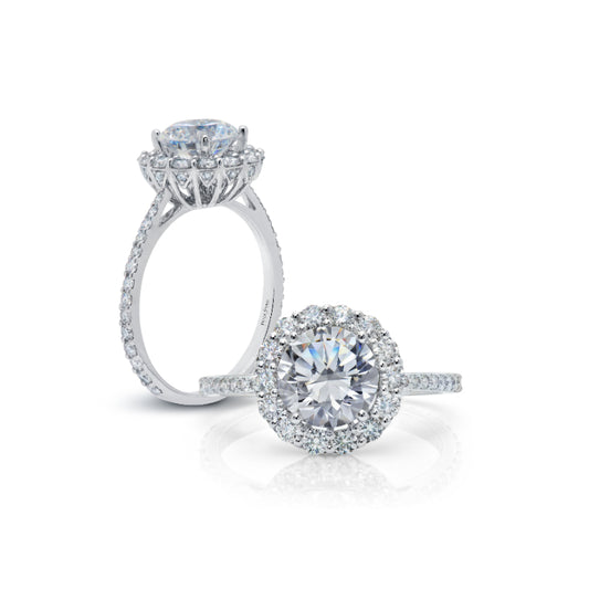 Peter Storm 14k White Gold Halo Engagement Ring