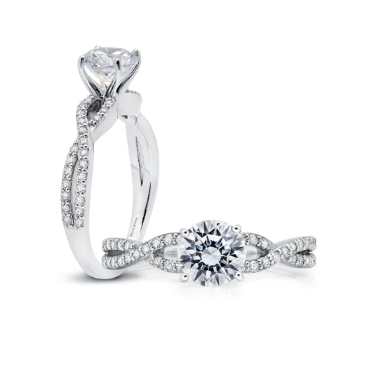 Peter Storm 14k White Gold Twisted Engagement Ring