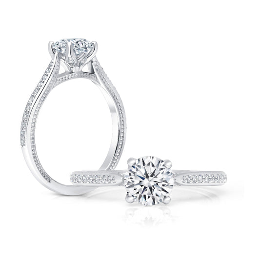 Peter Storm 14k White Gold Solitaire Engagement Ring